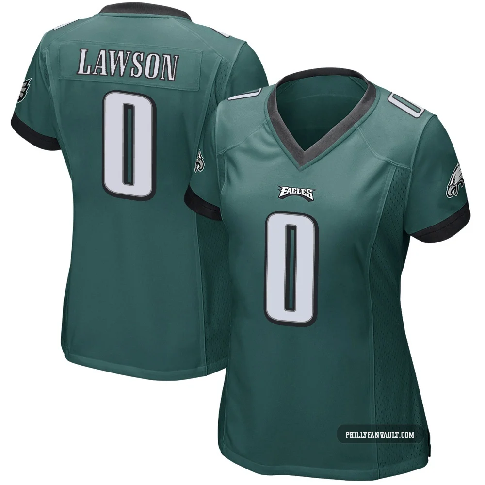 Women's Deontae Lawson ＃0 Philadelphia Eagles Green Game Team Color Jersey
