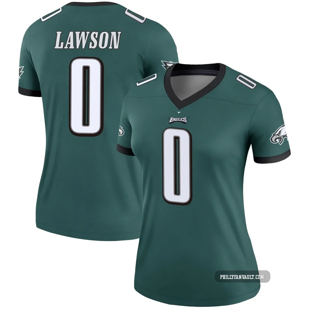 Women's Deontae Lawson ＃0 Philadelphia Eagles Green Legend Jersey