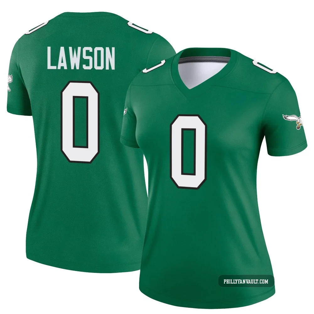 Women's Deontae Lawson ＃0 Philadelphia Eagles Green Legend Kelly Alternate Jersey