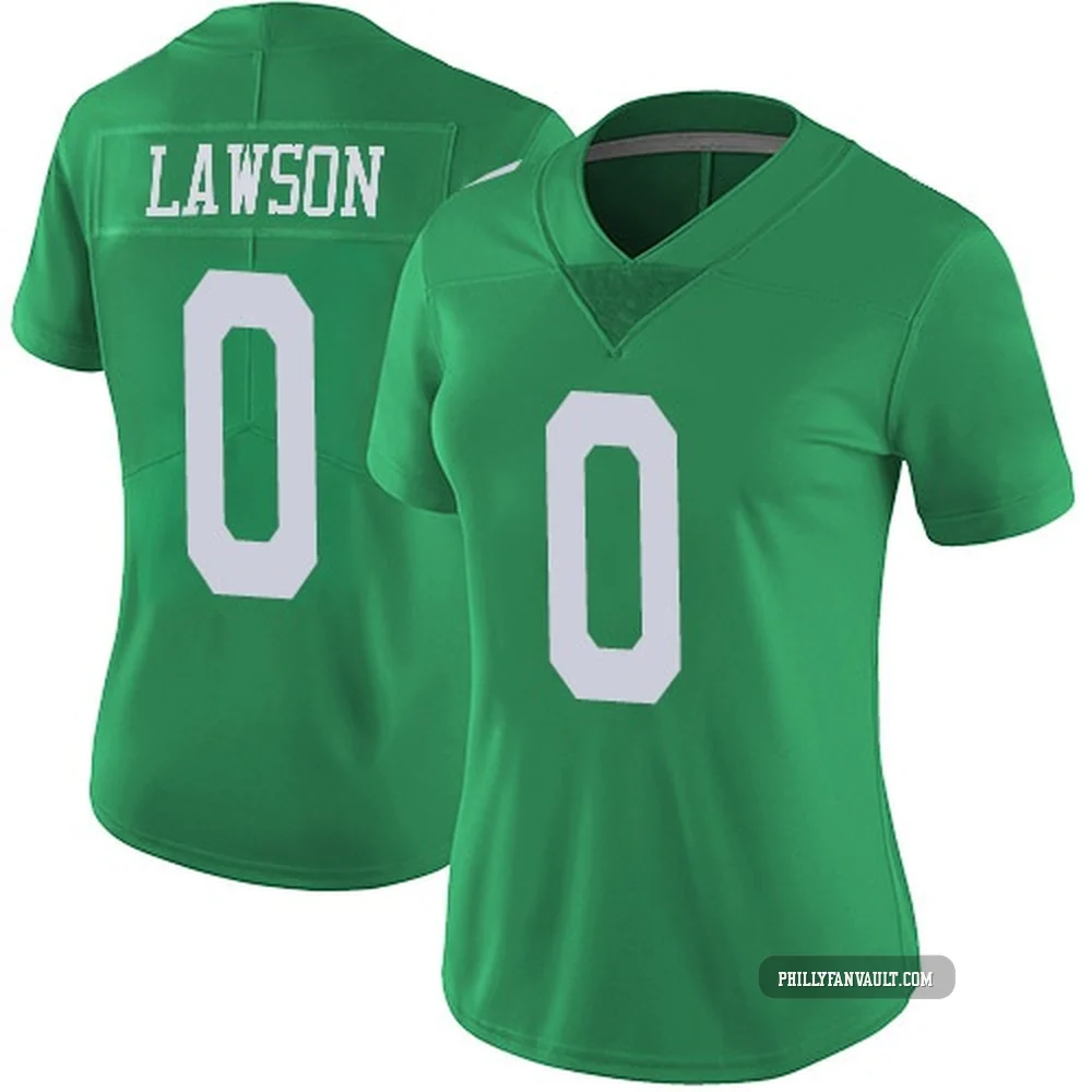Women's Deontae Lawson ＃0 Philadelphia Eagles Green Limited Vapor Untouchable Jersey