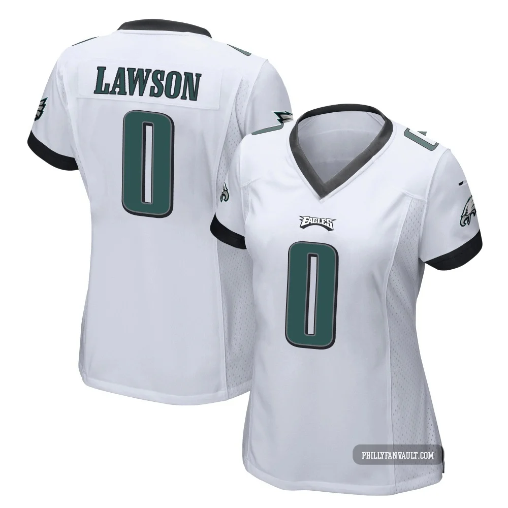 Women's Deontae Lawson ＃0 Philadelphia Eagles White Game Jersey