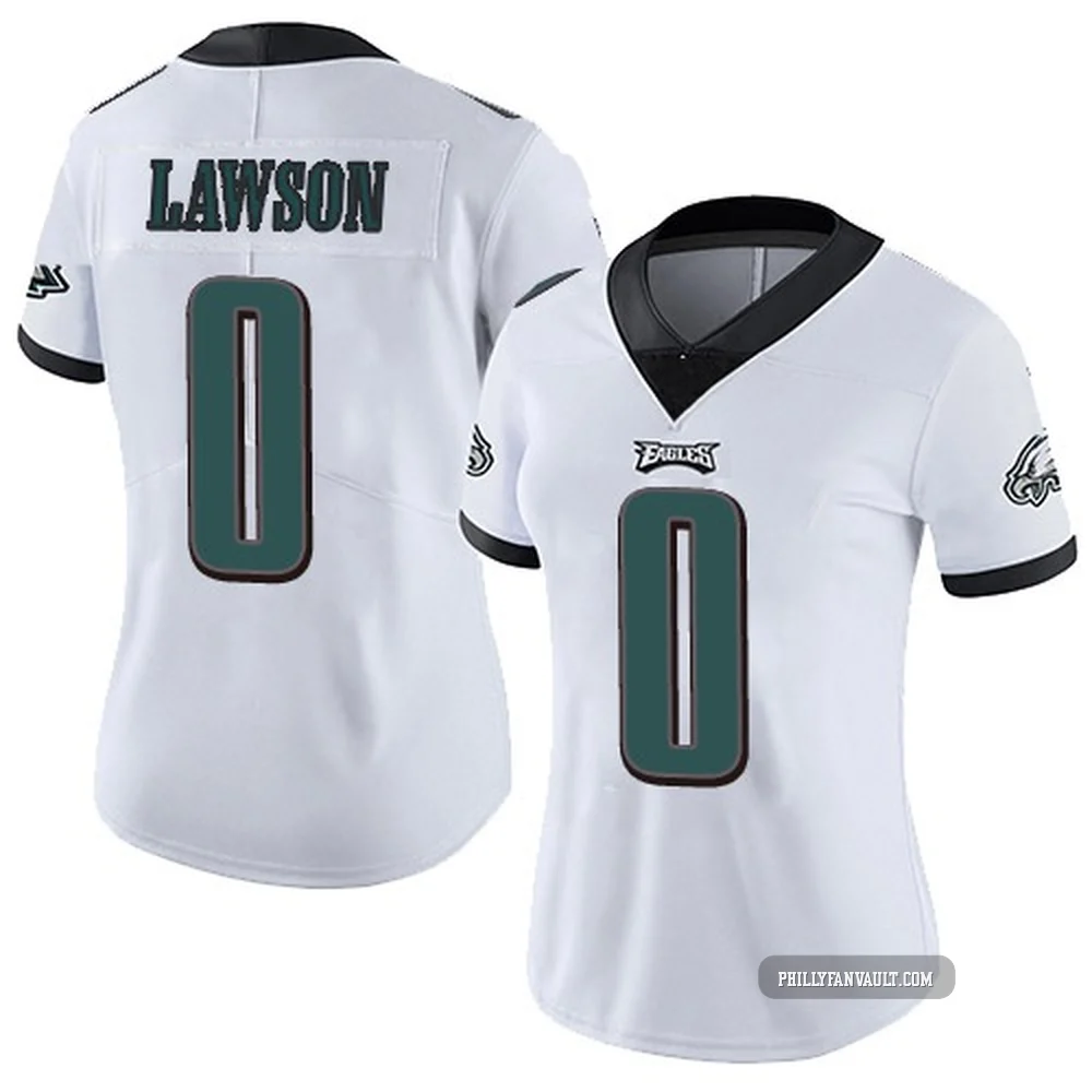 Women's Deontae Lawson ＃0 Philadelphia Eagles White Limited Vapor Untouchable Jersey