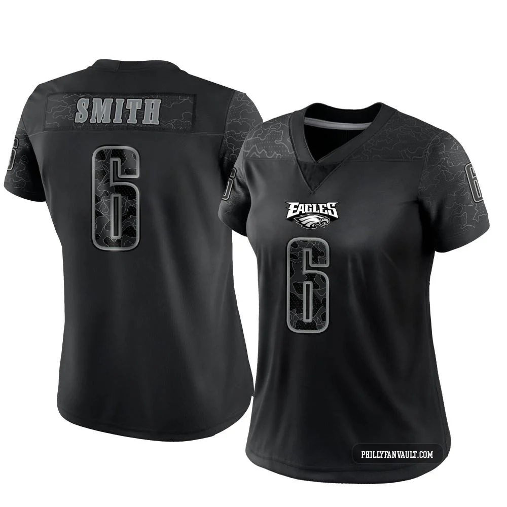 Women's DeVonta Smith ＃6 Philadelphia Eagles Black Limited Reflective Jersey