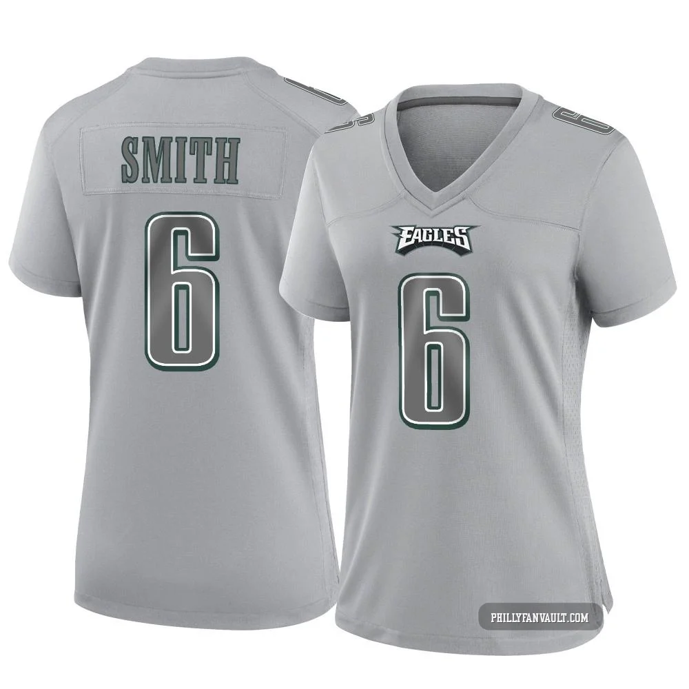 Women's DeVonta Smith ＃6 Philadelphia Eagles Gray Game Atmosphere Fashion Jersey