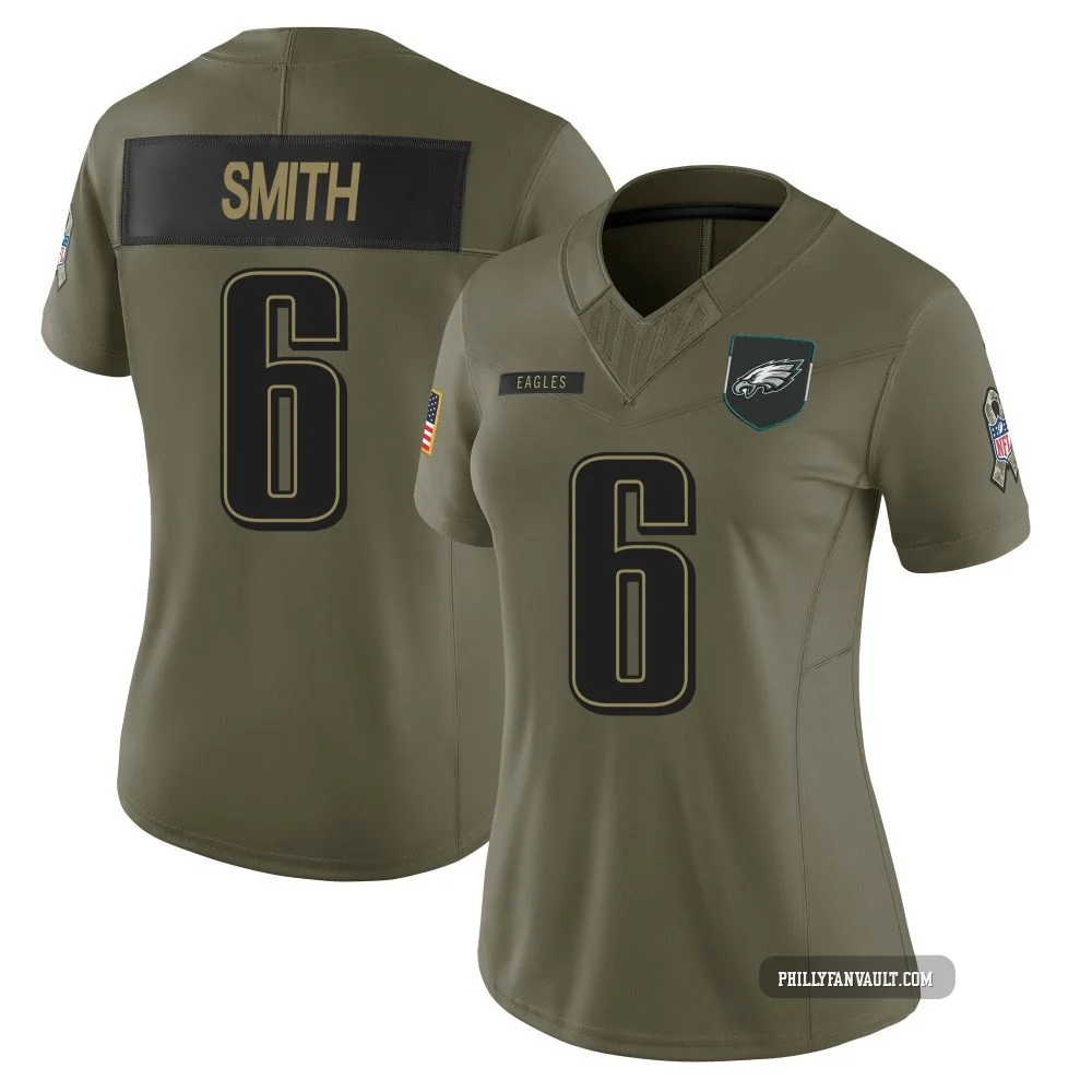 Women's DeVonta Smith ＃6 Philadelphia Eagles Olive Limited 2025 Salute to Service Jersey