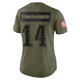 Women's Dorian Thompson-Robinson ＃14 Philadelphia Eagles Olive Limited 2025 Salute to Service Jersey
