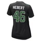 Women's Griffin Hebert ＃46 Philadelphia Eagles Black/Kelly Game Carbon Green Fashion Jersey