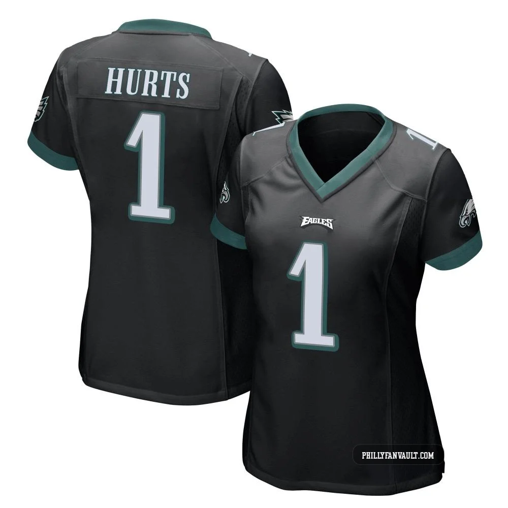 Women's Jalen Hurts ＃1 Philadelphia Eagles Black Game Alternate Jersey