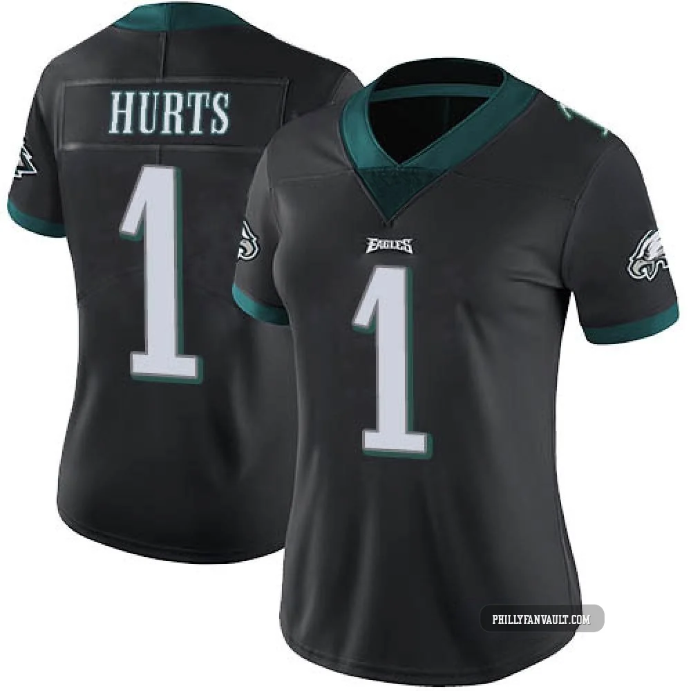 Women's Jalen Hurts ＃1 Philadelphia Eagles Black Limited Alternate Vapor Untouchable Jersey