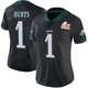 Women's Jalen Hurts ＃1 Philadelphia Eagles Black Limited Alternate Vapor Untouchable Super Bowl LIX Jersey