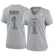 Women's Jalen Hurts ＃1 Philadelphia Eagles Gray Game Atmosphere Fashion Super Bowl LIX Jersey