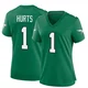 Women's Jalen Hurts ＃1 Philadelphia Eagles Green Game Kelly Alternate Jersey