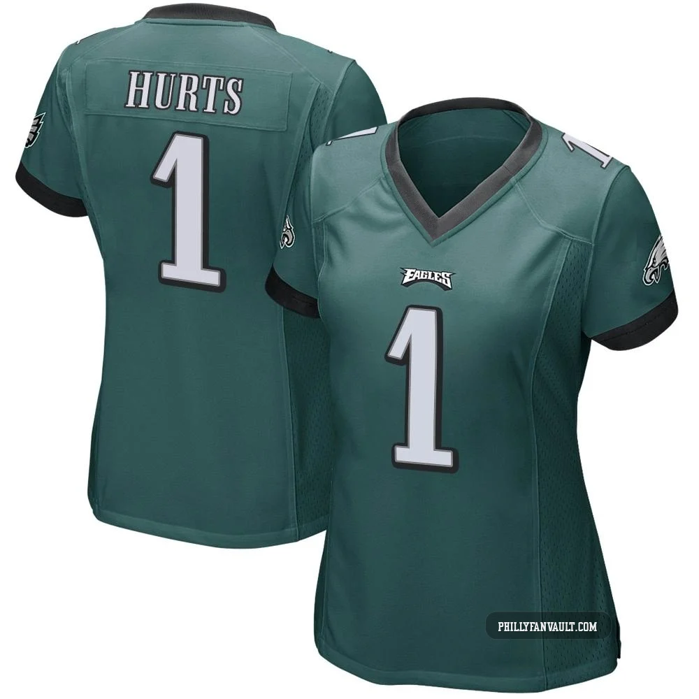 Women's Jalen Hurts ＃1 Philadelphia Eagles Green Game Team Color Jersey