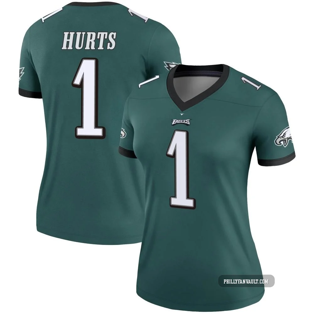 Women's Jalen Hurts ＃1 Philadelphia Eagles Green Legend Jersey