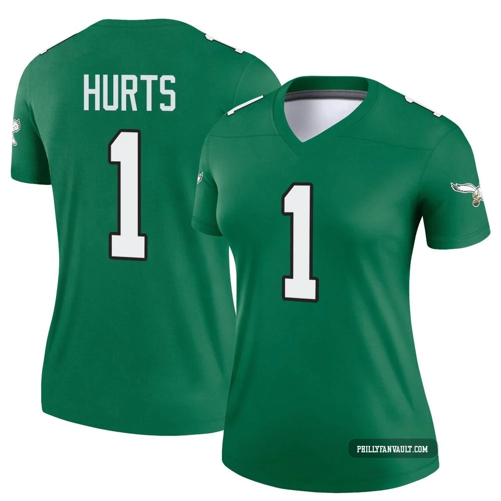 Women's Jalen Hurts ＃1 Philadelphia Eagles Green Legend Kelly Alternate Jersey