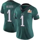 Women's Jalen Hurts ＃1 Philadelphia Eagles Green Limited Midnight Team Color Vapor Untouchable Super Bowl LIX Jersey