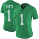 Women's Jalen Hurts ＃1 Philadelphia Eagles Green Limited Vapor Untouchable Jersey
