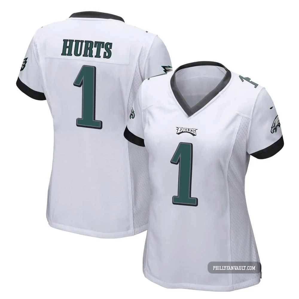 Women's Jalen Hurts ＃1 Philadelphia Eagles White Game Jersey