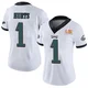 Women's Jalen Hurts ＃1 Philadelphia Eagles White Limited Vapor Untouchable Super Bowl LIX Jersey