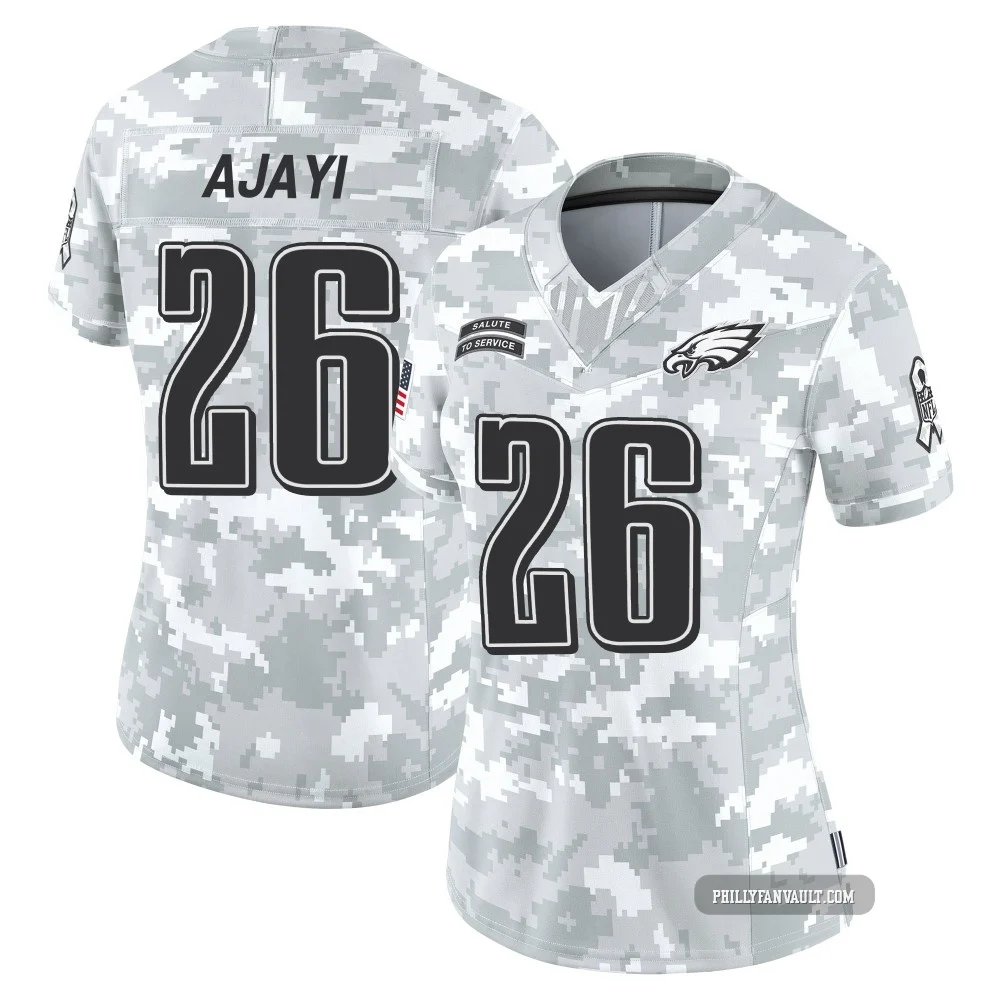 Women's Jay Ajayi ＃26 Philadelphia Eagles Arctic Camo Limited 2024 Salute to Service Jersey