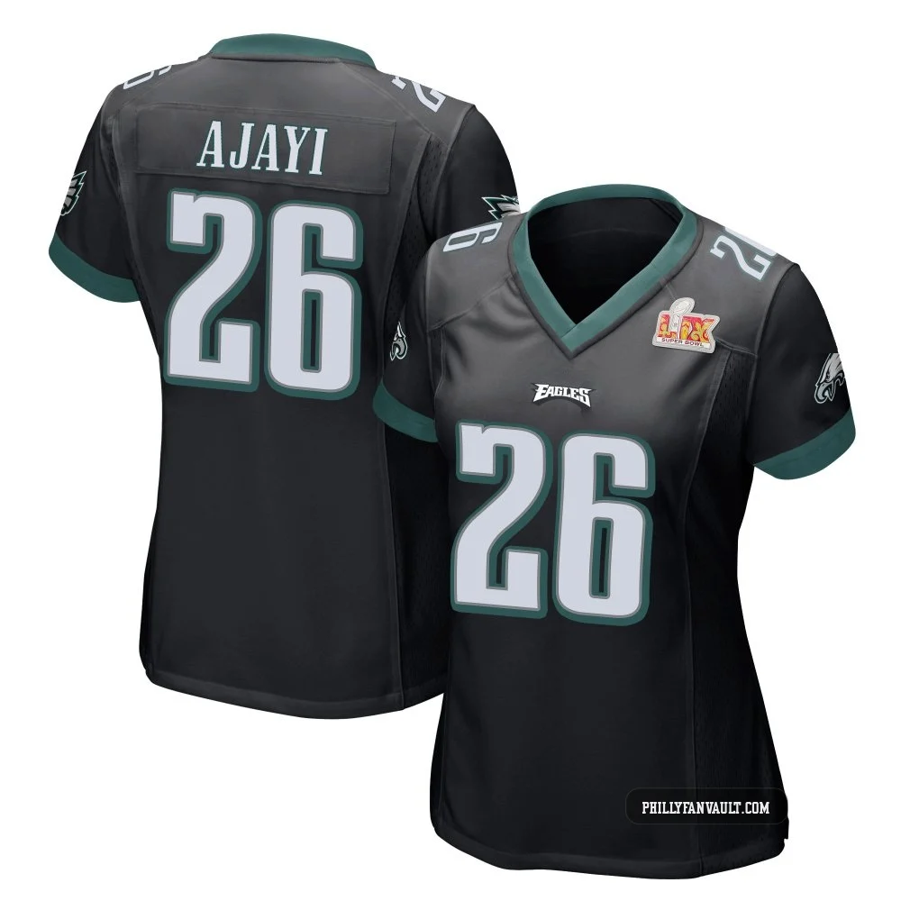 Women's Jay Ajayi ＃26 Philadelphia Eagles Black Game Alternate Super Bowl LIX Jersey