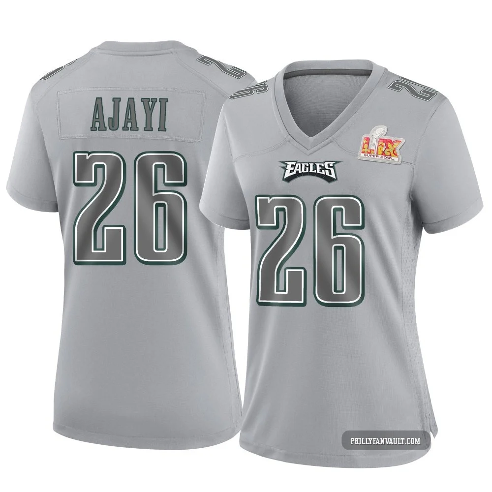 Women's Jay Ajayi ＃26 Philadelphia Eagles Gray Game Atmosphere Fashion Super Bowl LIX Jersey