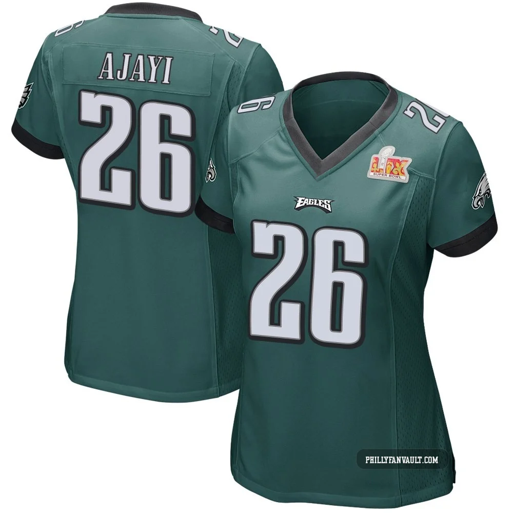 Women's Jay Ajayi ＃26 Philadelphia Eagles Green Game Team Color Super Bowl LIX Jersey