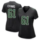 Women's Joe Evans ＃61 Philadelphia Eagles Black/Kelly Game Carbon Green Fashion Jersey