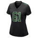 Women's Joe Evans ＃61 Philadelphia Eagles Black/Kelly Game Carbon Green Fashion Jersey