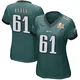 Women's Joe Evans ＃61 Philadelphia Eagles Green Game Team Color Super Bowl LIX Jersey