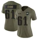 Women's Joe Evans ＃61 Philadelphia Eagles Olive Limited 2025 Salute to Service Jersey