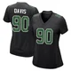 Women's Jordan Davis ＃90 Philadelphia Eagles Black/Kelly Game Carbon Green Fashion Jersey
