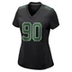 Women's Jordan Davis ＃90 Philadelphia Eagles Black/Kelly Game Carbon Green Fashion Jersey