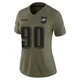 Women's Jordan Davis ＃90 Philadelphia Eagles Olive Limited 2025 Salute to Service Jersey