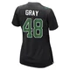 Women's J.T. Gray ＃48 Philadelphia Eagles Black/Kelly Game Carbon Green Fashion Jersey