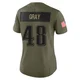 Women's J.T. Gray ＃48 Philadelphia Eagles Olive Limited 2025 Salute to Service Jersey