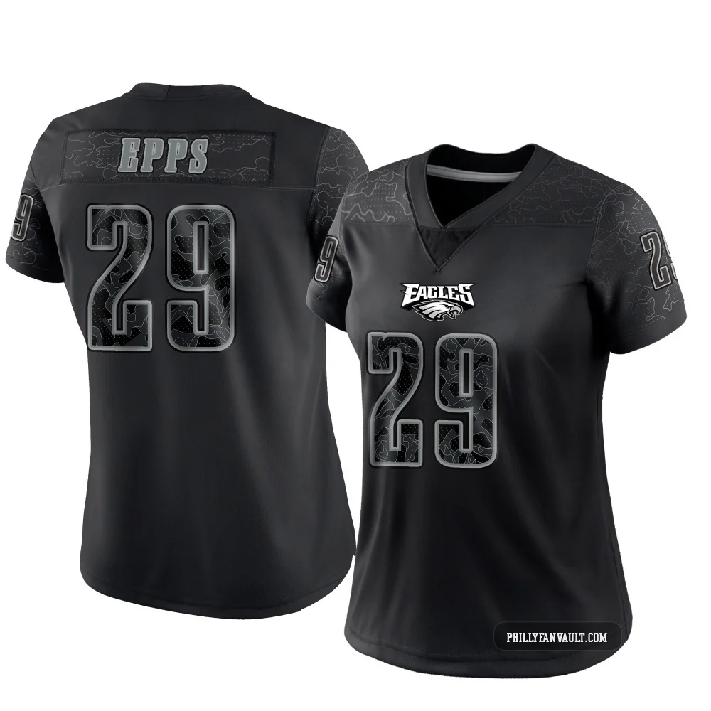 Women's Marcus Epps ＃29 Philadelphia Eagles Black Limited Reflective Jersey