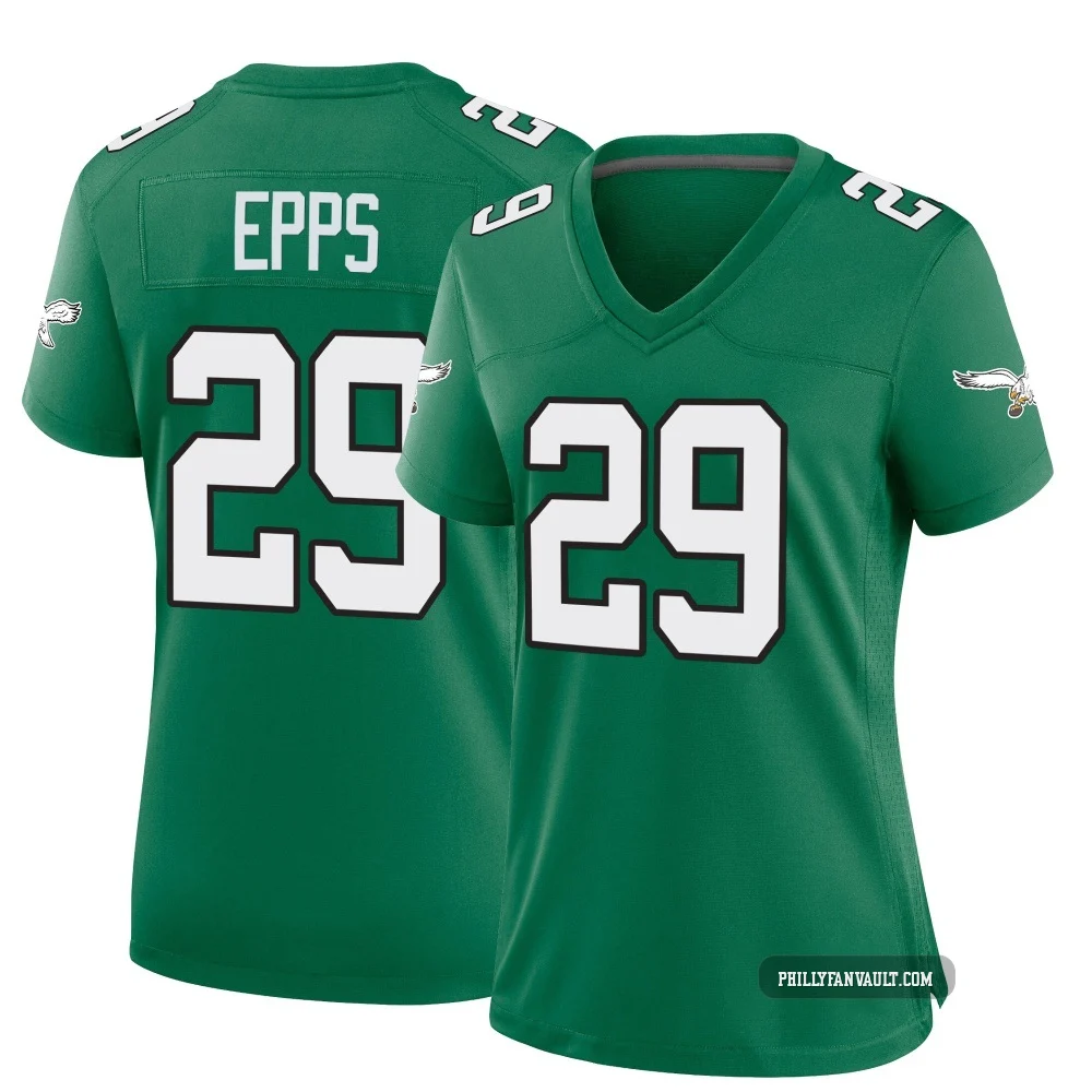 Women's Marcus Epps ＃29 Philadelphia Eagles Green Game Kelly Alternate Jersey