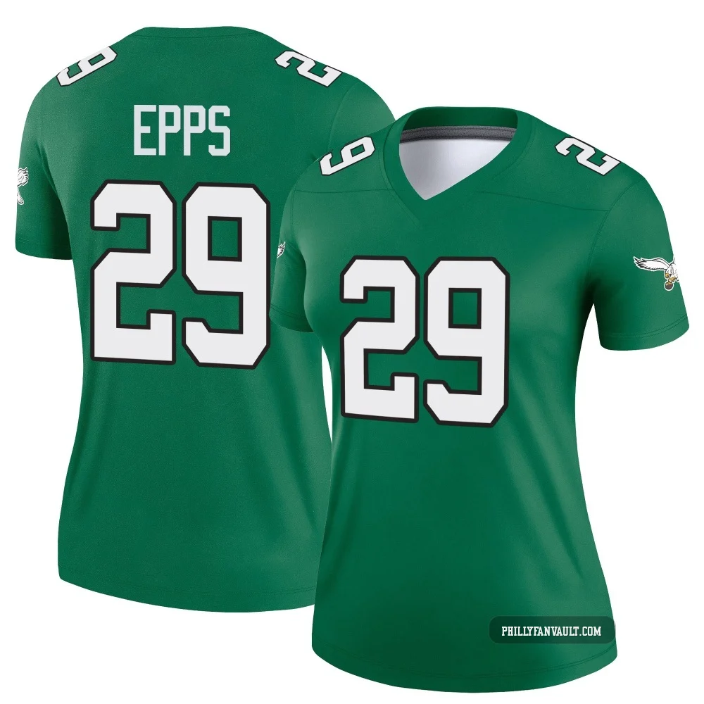 Women's Marcus Epps ＃29 Philadelphia Eagles Green Legend Kelly Alternate Jersey