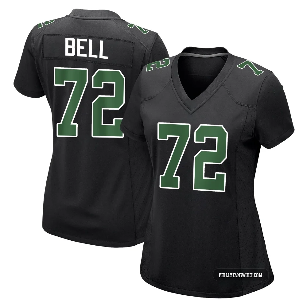 Women's Markel Bell ＃72 Philadelphia Eagles Black/Kelly Game Carbon Green Fashion Jersey