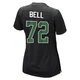 Women's Markel Bell ＃72 Philadelphia Eagles Black/Kelly Game Carbon Green Fashion Jersey