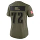 Women's Markel Bell ＃72 Philadelphia Eagles Olive Limited 2025 Salute to Service Jersey