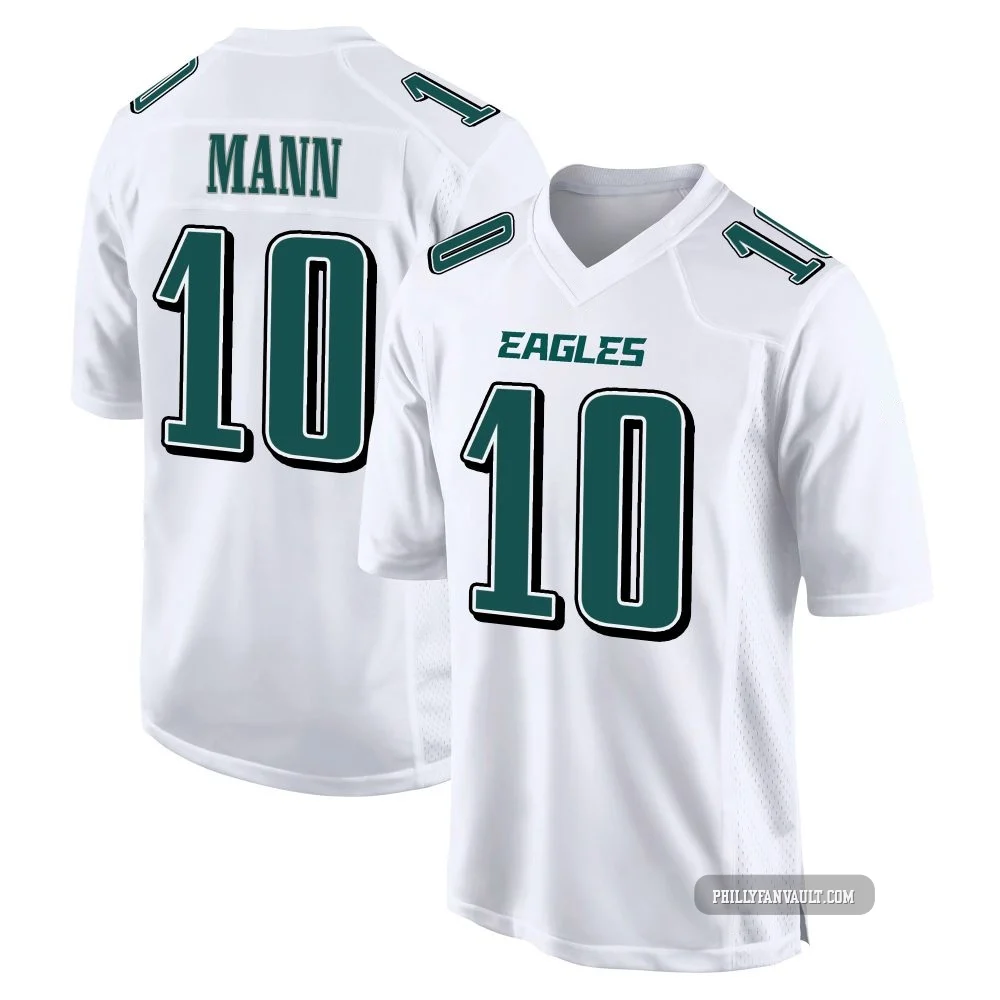 Youth Braden Mann ＃10 Philadelphia Eagles White Game Tundra Fashion Jersey