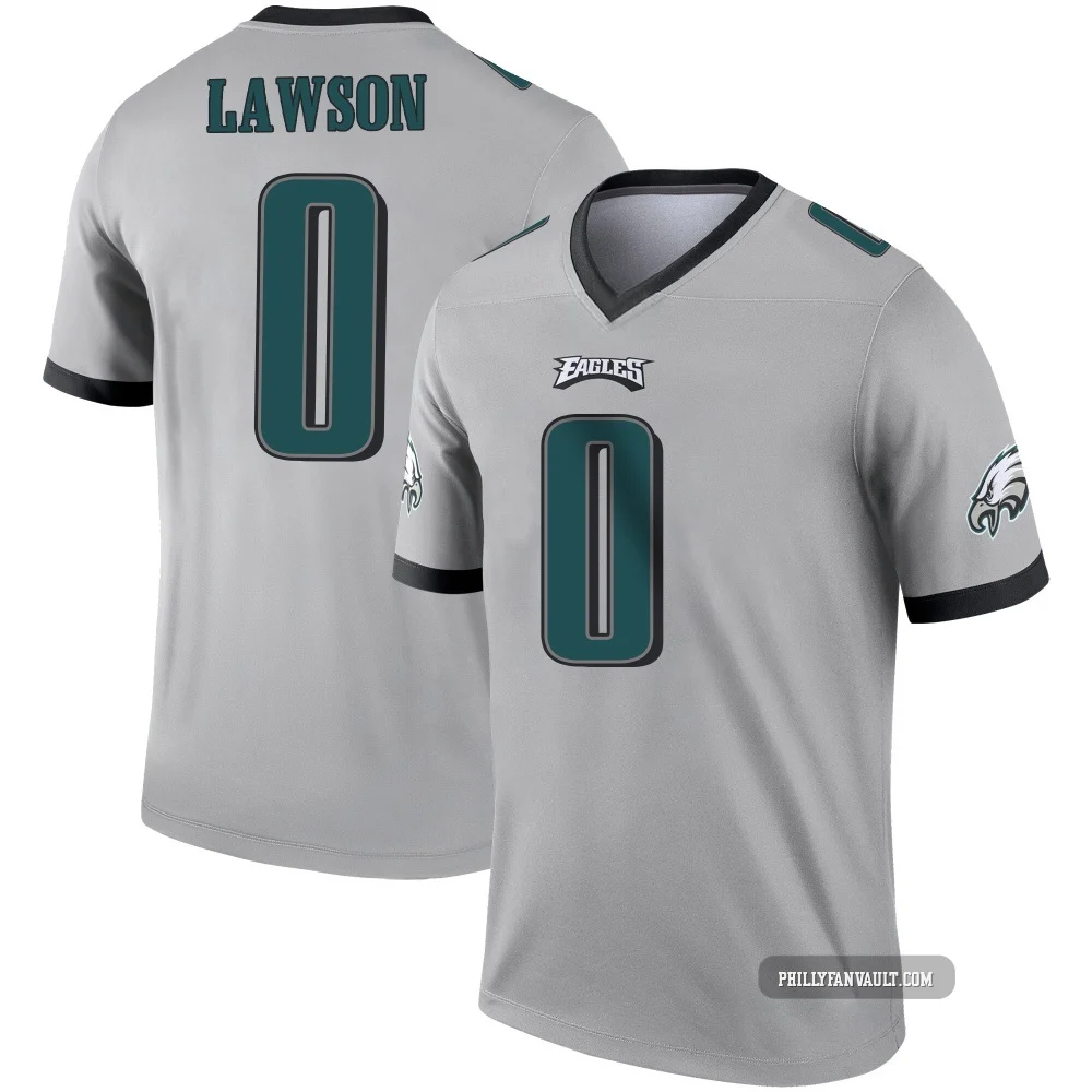 Youth Deontae Lawson ＃0 Philadelphia Eagles Legend Silver Inverted Jersey