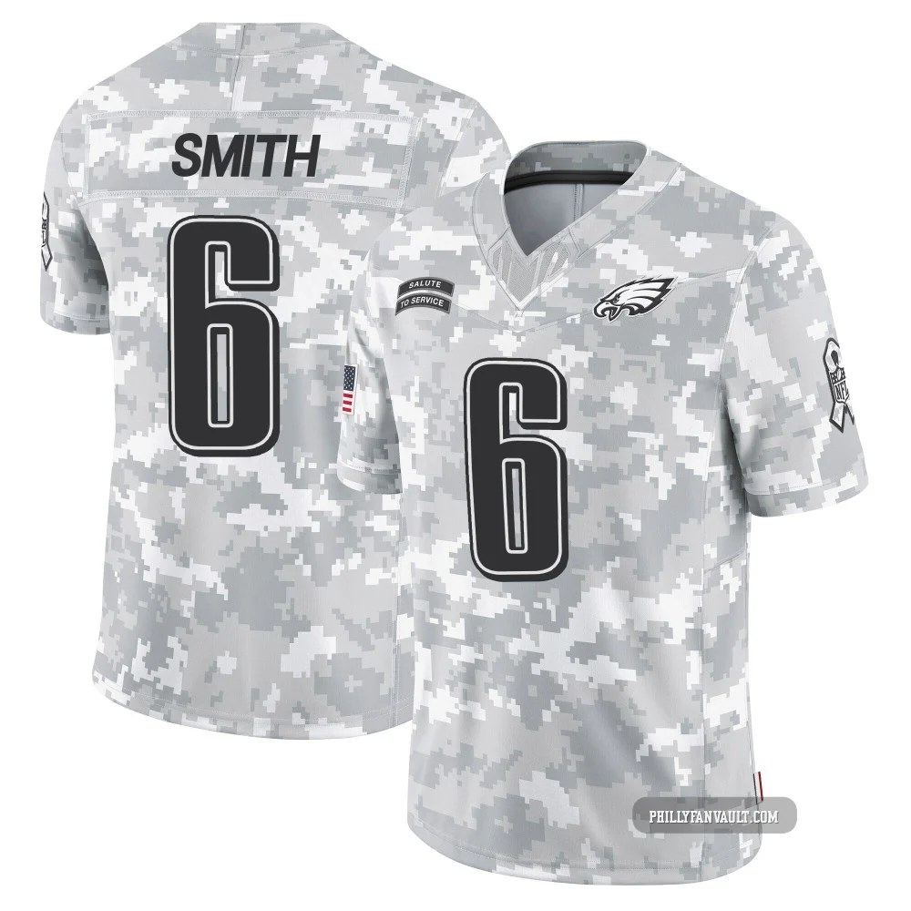 Youth DeVonta Smith ＃6 Philadelphia Eagles Arctic Camo Limited 2024 Salute to Service Jersey