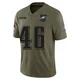 Youth Griffin Hebert ＃46 Philadelphia Eagles Olive Limited 2025 Salute to Service Jersey