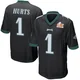 Youth Jalen Hurts ＃1 Philadelphia Eagles Black Game Alternate Super Bowl LIX Jersey