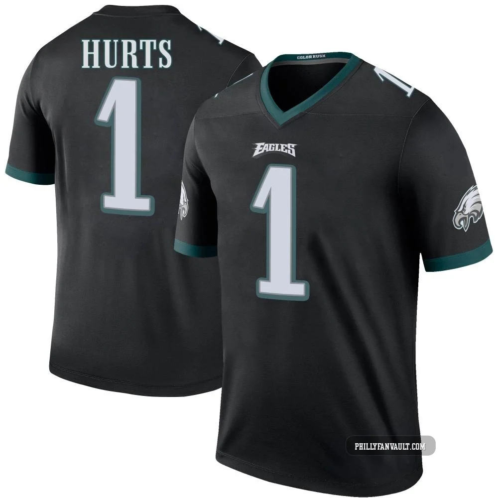 Youth Jalen Hurts ＃1 Philadelphia Eagles Black Legend Color Rush Jersey
