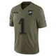 Youth Jalen Hurts ＃1 Philadelphia Eagles Olive Limited 2025 Salute to Service Jersey