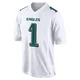 Youth Jalen Hurts ＃1 Philadelphia Eagles White Game Tundra Fashion Jersey